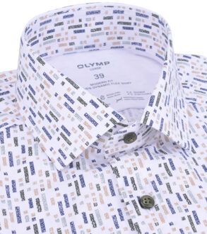 OLYMP Luxor 24/7 modern fit overhemd met lange mouwen Blauw - 41 (L)