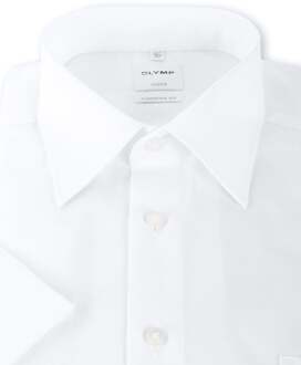 OLYMP Luxor comfort fit overhemd - korte mouw - wit - Strijkvrij - Boordmaat: 39