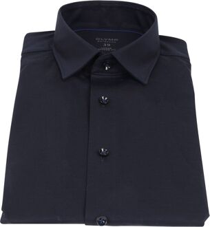 OLYMP Luxor Jersey Stretch Overhemd 24/Seven Navy Blauw - 45,44,43,42,41,40,39,38,46,47