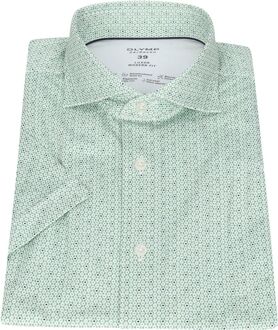 OLYMP Luxor MF Overhemd Print Groen - 40