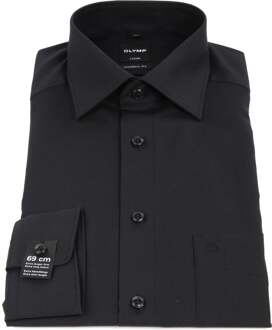 OLYMP Luxor modern fit overhemd - mouwlengte 7 - zwart - Strijkvrij - Boordmaat: 37