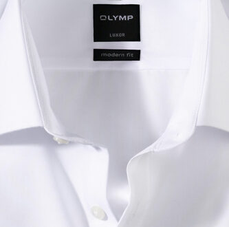 OLYMP Luxor modern fit overhemd - wit - Strijkvrij - Boordmaat: 37
