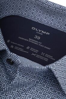 OLYMP Luxor Overhemd 24/Seven Print Blauw - 39