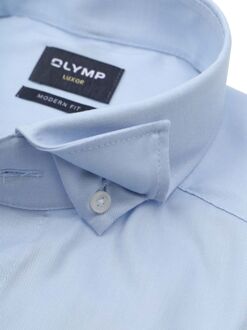OLYMP Luxor Overhemd Contrast Button Lichtblauw - 38,41,45,46