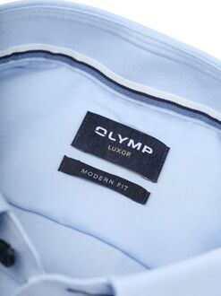 OLYMP Luxor Overhemd Contrast Buttons Lichtblauw - 38,39,40,41,42,43,44,45,46,48