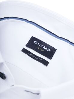 OLYMP Luxor Overhemd Contrast Buttons Wit - 38,39,40,41,42,43,44,45,46,48