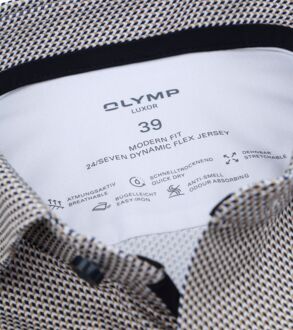 OLYMP Luxor Overhemd Dessin Beige - 38,40