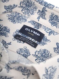 OLYMP Luxor Overhemd Print Blauw - 38,39,40,41,42,43,44,45,46,48