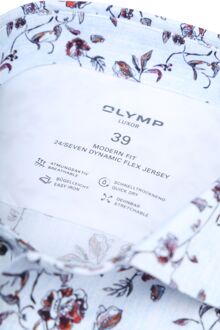 OLYMP Luxor Overhemd Print Bloemen Lichtblauw - 38,39,40,41