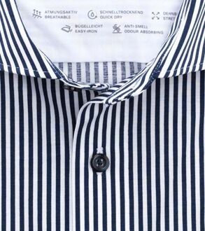 OLYMP Luxor Overhemd Strepen Navy Donkerblauw - 42