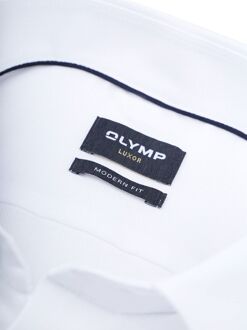 OLYMP Luxor Short Sleeve Overhemd Structure Wit - 39,40,41,42,43,44,45,46,48