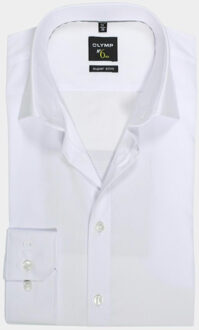 OLYMP No. 6 Six Super Slim Fit overhemd - wit - Strijkvriendelijk - Boordmaat: 40