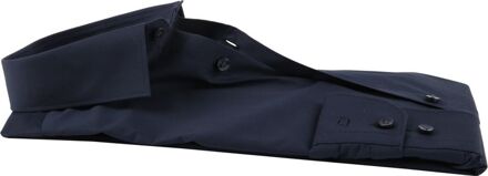 OLYMP No. Six super slim fit overhemd - marine blauw - Strijkvriendelijk - Boordmaat: 38