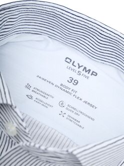 OLYMP Overhemd Level 5 24/Seven Penstripe Blauw - 37,38,39,40,41,42,43,44