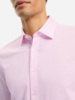 OLYMP Overhemd Level 5 24/Seven Pied De Poule Roze - 38,39,40,41,42,43,44