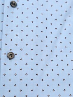 OLYMP Overhemd Level 5 Print Lichtblauw - 37,38,39,40,41