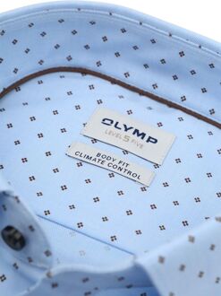 OLYMP Overhemd Level 5 Print Lichtblauw - 39,40,41,42