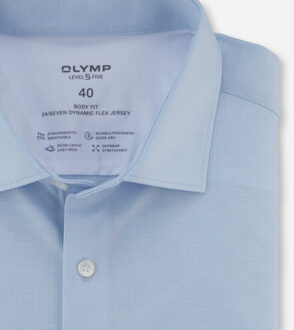 OLYMP Overhemd Level Five 24/Seven Body Fit Blauw Modern Kent  40