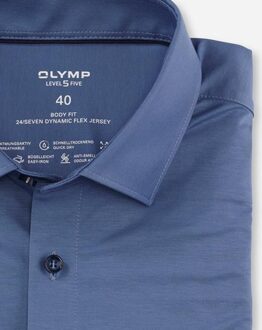 OLYMP Overhemd Level Five 24/Seven Body Fit Blauw New York Kent 40