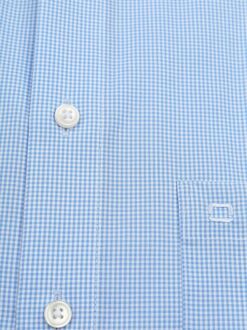 OLYMP Overhemd Luxor Korte Mouw Ruit Blauw - 40,42,44,47