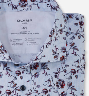 OLYMP Overhemd Luxor Modern Fit 24/Seven Blauw  42 Blauw, Multicolor
