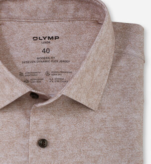 OLYMP Overhemd Luxor Modern Fit 24/Seven Bruin  40