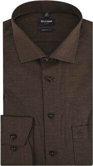 OLYMP Overhemd met lange mouwen Bruin - 40 (M)