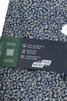 OLYMP Short Sleeve Overhemd Luxor Print Navy Donkerblauw - 39