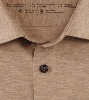 OLYMP Short Sleeve Overhemd Lvl 5 24/Seven Beige - 39,42