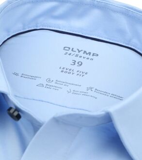 OLYMP Short Sleeve Overhemd Lvl 5 24/Seven Lichtblauw - 39,40,41,42,43,45