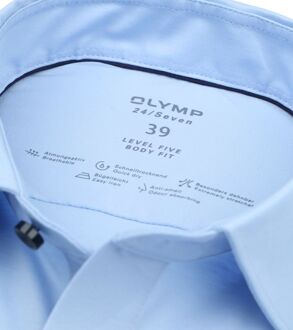 OLYMP Short Sleeve Overhemd Lvl 5 24/Seven Lichtblauw - 42