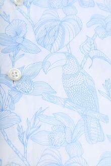 OLYMP Signature Twill Overhemd Print Lichtblauw - 39,43