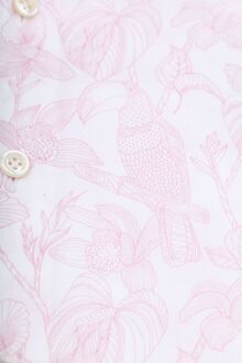 OLYMP Signature Twill Overhemd Print Lichtroze - 40