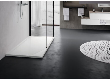 Olympic Plus douchebak acryl rechthoekig 120x100x12.5cm incl. poten en sifon mat wit OL120101179 Wit mat