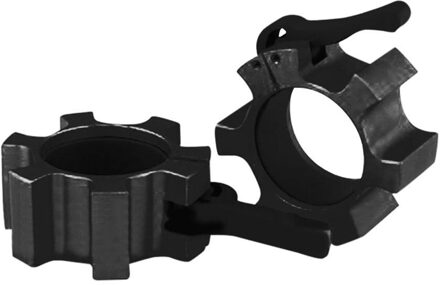 Olympische 2 "Spinlock Kragen Barbell Kraag Slot Dumbell Clips Klem Gewichtheffen Bar Gym Halter Fitness Body Building zwart