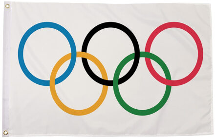 Olympische spelen vlag - 150 x 240 cm - polyester - binnen/buiten Multi