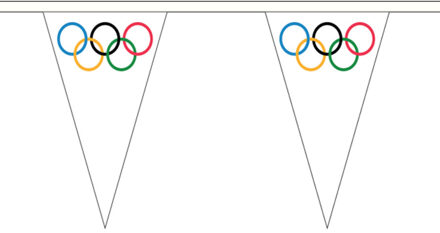 Olympische Spelen vlaggenlijn - 20M - puntvlaggetjes - polyester
