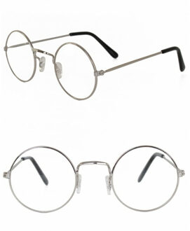 Oma brilletje - verkleed accessoires - zilver - metaal - Sara pop - Oude vrouw