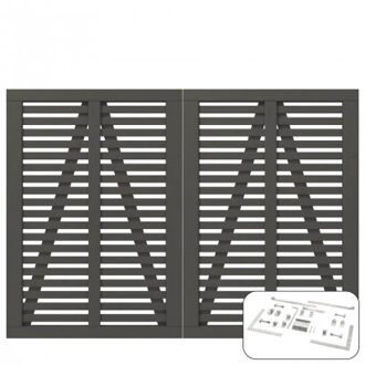 Ombergrijs Houten Dubbele Tuinpoort Harmoni 200 x 140 CM Black
