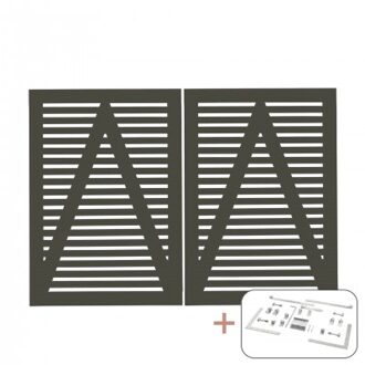 Ombergrijs Houten Dubbele Tuinpoort Tokyo 200 x 140 CM Black