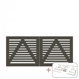 Ombergrijs Houten Dubbele Tuinpoort Tokyo 200 x 90 CM Black