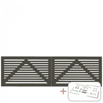 Ombergrijs Houten Dubbele Tuinpoort Tokyo 300 x 90 CM Black