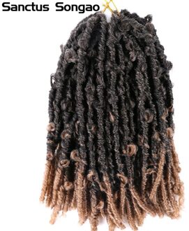 Ombre Crotchet Vlechten Haar Faux Locs Dreadlocks Haar Extensions #4 T1B 30 27 99j 350 Bug 613 Blonde Mix 3Tone Kleur 1b 27 / 6 Stks/partij