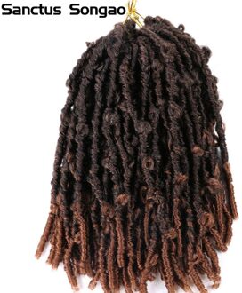 Ombre Crotchet Vlechten Haar Faux Locs Dreadlocks Haar Extensions #4 T1B 30 27 99j 350 Bug 613 Blonde Mix 3Tone Kleur 1b 30 / 6 Stks/partij