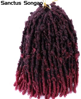 Ombre Crotchet Vlechten Haar Faux Locs Dreadlocks Haar Extensions #4 T1B 30 27 99j 350 Bug 613 Blonde Mix 3Tone Kleur 1b Bug / 6 Stks/partij