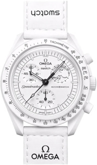 Omega MoonSwatch Snoopy White Chronograaf Horloge Omega , White , Unisex - ONE Size