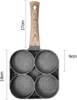 Omelet Pan Vier-Gat Frituren Pot Pannen Verdikte Non-stick Ei Pannenkoek Steak Koken Ei Ham Pannen Potten brood Fornuis Maker Kookgerei