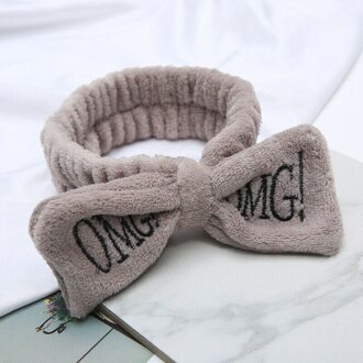 Omg Brief Coral Fleece Wassen Gezicht Boog Haarbanden Voor Vrouwen Meisjes Hoofdbanden Hoofddeksels Haarbanden Tulband Haar Accessoires 2