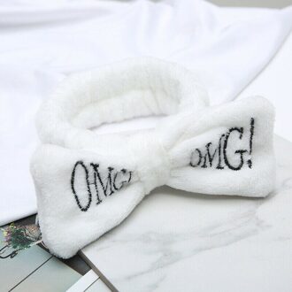 Omg Brief Coral Fleece Wassen Gezicht Boog Haarbanden Voor Vrouwen Meisjes Hoofdbanden Hoofddeksels Haarbanden Tulband Haar Accessoires 7