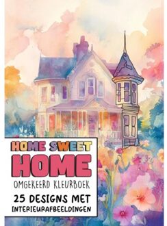 Omgekeerd Kleurboek - Home Sweet Home - 25 Designs Met Interieurafbeeldingen - Kleurboek Shop